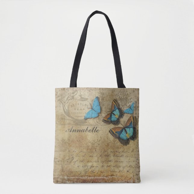 Elegant Vintage Butterfly Spread Your Wings Tote Bag (Front)