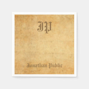 Elegant Vintage Calligraphy Monogram Template Napkin