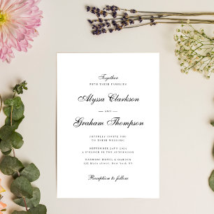 Elegant Vintage Calligraphy Script Wedding Invitation