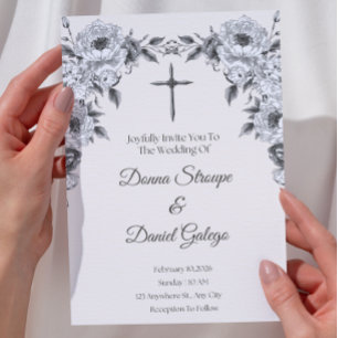 Elegant/Vintage Catholic Wedding Invitation