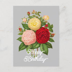 Elegant Vintage Céline Forestier Rose Birthday Postcard