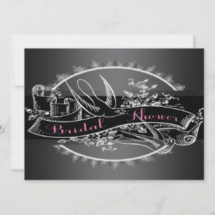 Elegant Vintage Chalkboard Bridal Shower Invitation