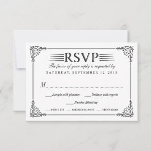 Elegant Vintage Chalkboard Wedding Reply Cards