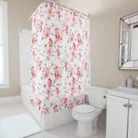 Elegant Vintage Cherub Angels Flowers Red Toile