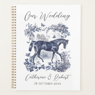 Elegant Vintage Chic Blue Horse Toile Wedding Planner