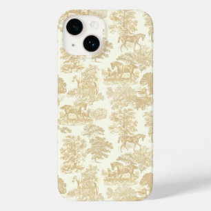 Elegant Vintage Chic Cream Beige Horse Toile Case-Mate iPhone 14 Case