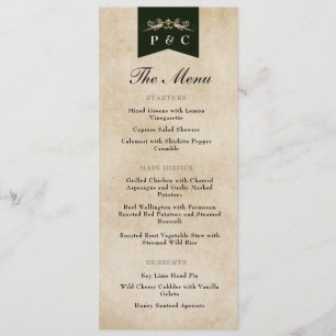 Elegant Vintage Chic Library Book Cover Wedding Menu