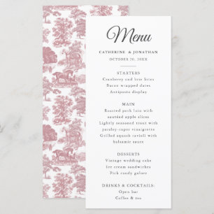 Elegant Vintage Chic Pink Horse Toile Programme