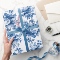 Elegant Vintage China Blue Roses