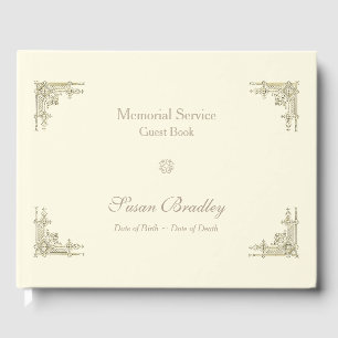 Elegant Vintage Choose Colour Memorial Guest Book