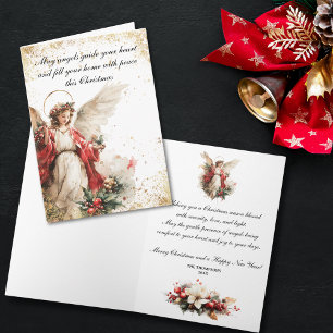 Elegant Vintage Christmas Angel Holiday Card