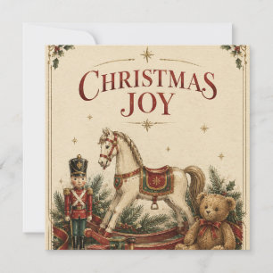 Elegant Vintage Christmas , Antique Toy Soldier Card