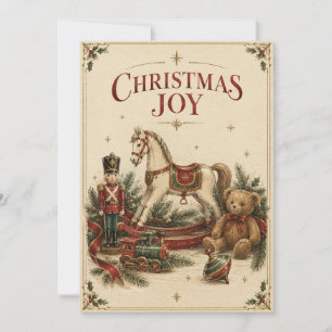 Elegant Vintage Christmas , Antique Toy Soldier Card