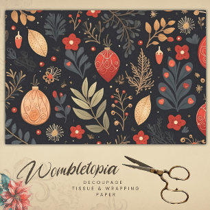 Elegant Vintage Christmas Bauble Decoupage Tissue Paper