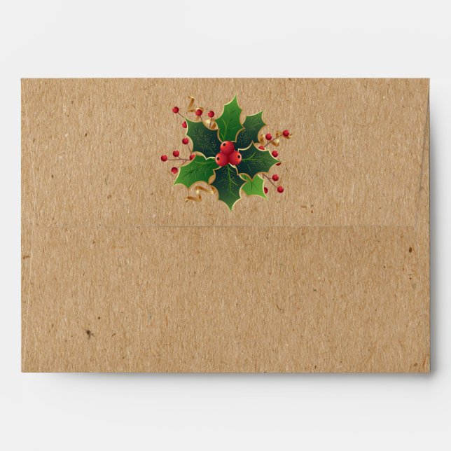 Elegant vintage Christmas Envelope (Back (Top Flap))