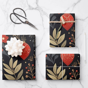 Elegant Vintage Christmas Hand Drawn Wrapping Paper Sheet