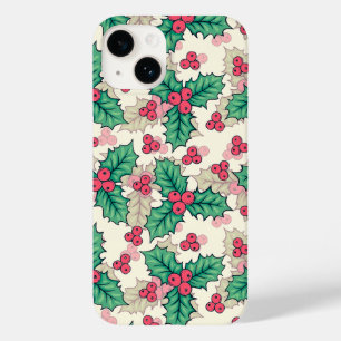 Elegant Vintage Christmas Holly Floral Pattern    Case-Mate iPhone 14 Case