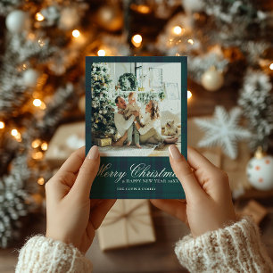 Elegant Vintage Christmas Photo Holiday Card
