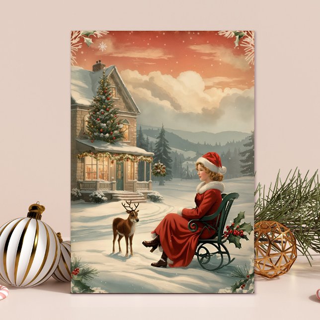 Elegant Vintage Christmas Traditional Greeting  Holiday Card (Creator Uploaded)