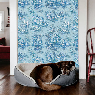 Elegant Vintage Classic Blue Teal Pattern Wallpaper