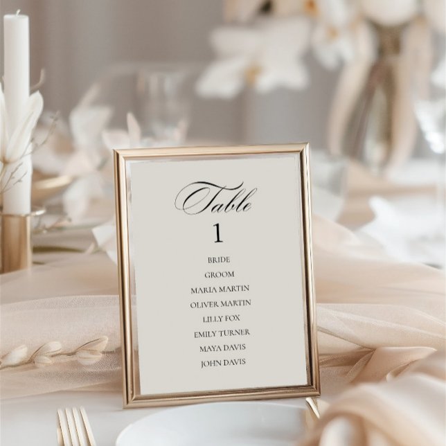 Elegant Vintage Classic Light Grey Table Number (Elegant Vintage Classic Light Gray Table Number)
