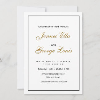 Elegant Vintage Classic Simple  Invitation