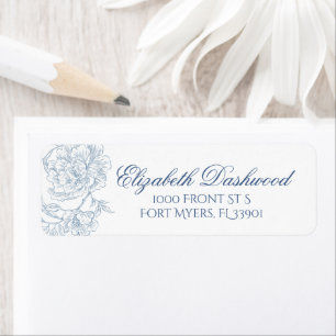 Elegant Vintage Classy French Blue Floral Toile