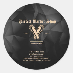 Elegant Vintage Clippers Barber Shop Professional Classic Round Sticker
