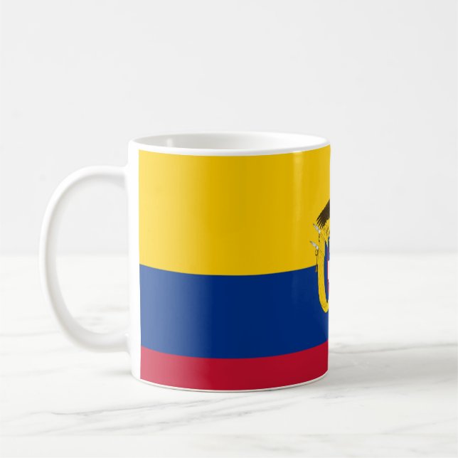 Elegant Vintage Colombian Flag Covered Ceramic Coffee Mug (Left)