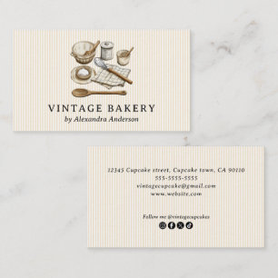 Elegant Vintage Cooking Utensils Business Card