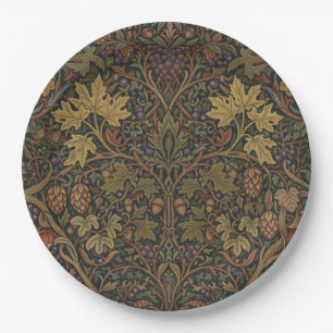 Elegant Vintage Cottage Botanical Fall Shower Paper Plate