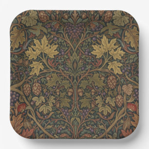 Elegant Vintage Cottage Botanical Fall Shower Paper Plate