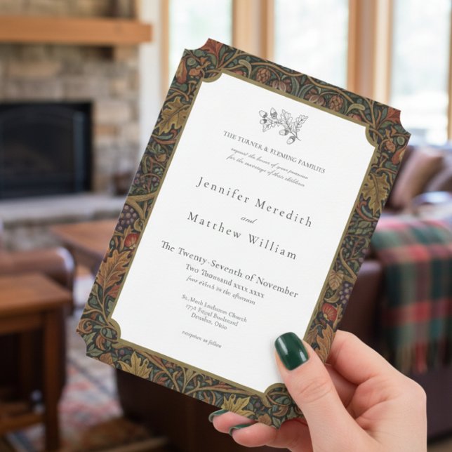 Elegant Vintage Cottage Botanical Fall Wedding Invitation (Creator Uploaded)