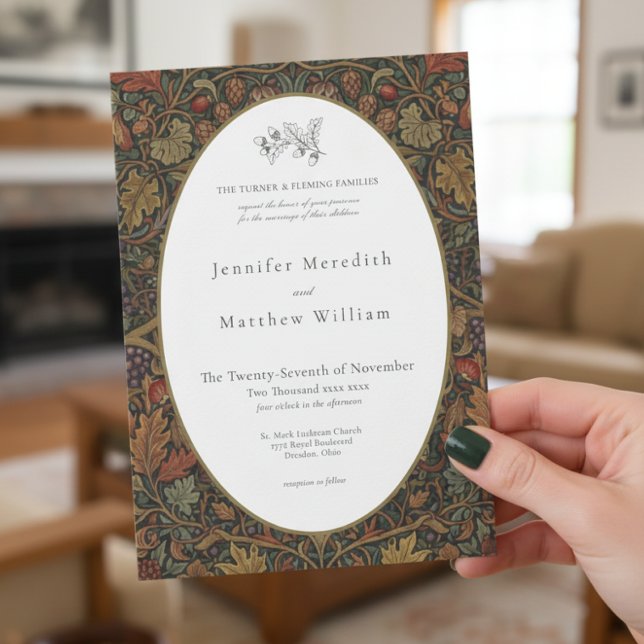 Elegant Vintage Cottage Botanical Fall Wedding Invitation (Creator Uploaded)