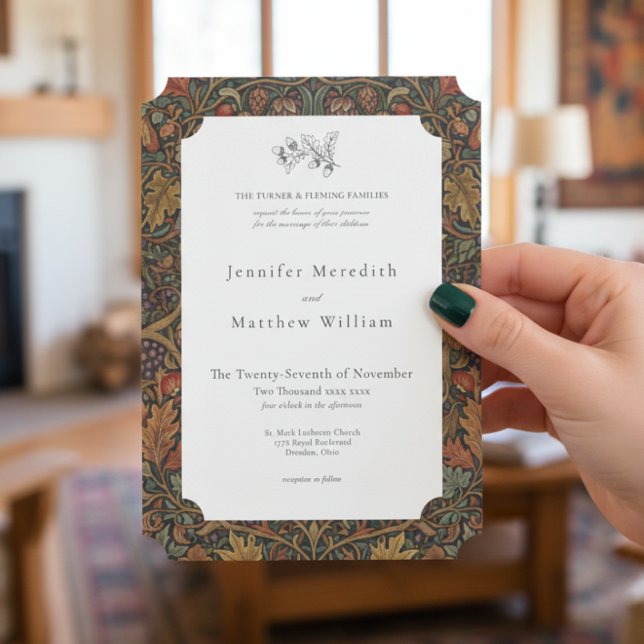 Elegant Vintage Cottage Botanical Fall Wedding Invitation (Creator Uploaded)