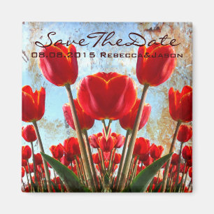 elegant vintage country wedding save the date magnet
