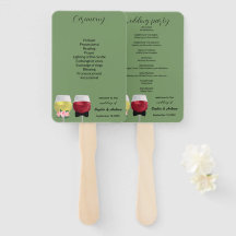 Elegant Vintage Couple Wine Wedding  Program