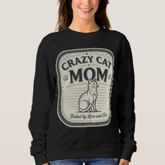 Elegant Vintage Crazy Cat Mum Home Decor Sweatshirt