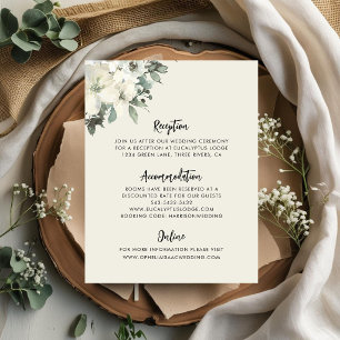 Elegant Vintage Cream Floral Wedding Enclosure Card