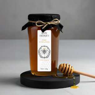 Elegant Vintage Crown Queen Bee Honey Jar Label