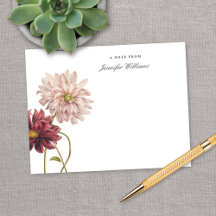 Elegant Vintage Dahlia Floral w/ Name