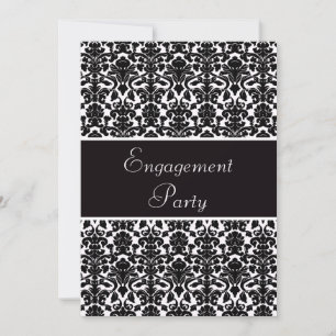 Elegant Vintage Damask Engagement Party Invitation