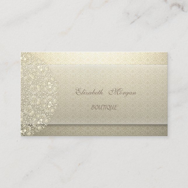 Elegant Vintage,Damask, Lace Business Card (Front)