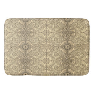 Elegant vintage damask pattern bath mat