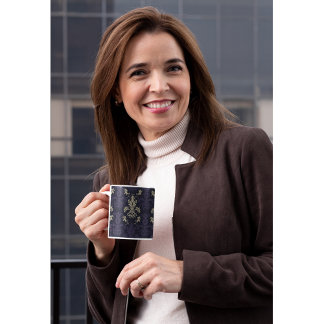 Elegant Vintage Damask Pattern Classic Floral  Coffee Mug