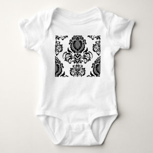 Elegant Vintage Damask Seamless Texture Baby Bodysuit