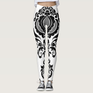 Elegant Vintage Damask Seamless Texture Leggings