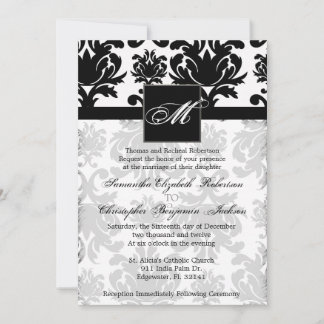 Elegant Vintage Damask Wedding Invite