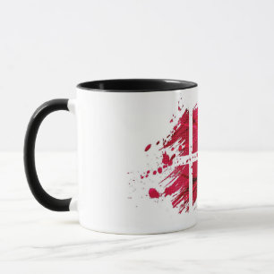 Elegant Vintage Danish Flag Covered Ceramic Mug