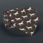 Elegant Vintage Dark Brown Galloping Horses Tie<br><div class="desc">Monochrome toile pattern with old illustrations of horses moving in different gaits: walking, pacing, trotting, cantering and galloping The horse is a majestic animal that embodies the spiritual power of independence, freedom, nobleness, endurance, confidence, triumph, heroism and competition. Its symbol is associated with strength, courage and freedom. The design will...</div>